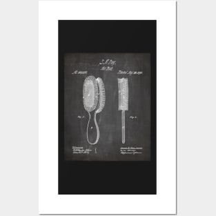 Brush Patent - Hair Stylist Beauty School Décor Art - Black Chalkboard Posters and Art